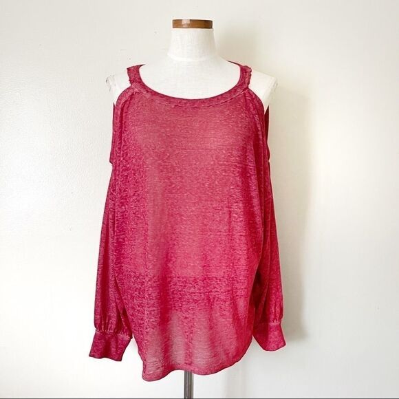 Free People WTF Chill Out Red long sleeve top - Picture 2 of 7